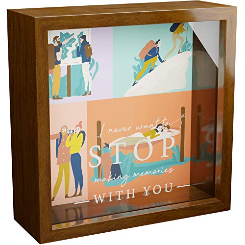 Made With Tone, Couples Gifts | 6x6x2 Memorabilia Shadow Box | Love Gifts for Girlfriend and Boyfriend | Relationships Wooden Keepsake Gift | Anniversary Couple Gifts for Him and Her