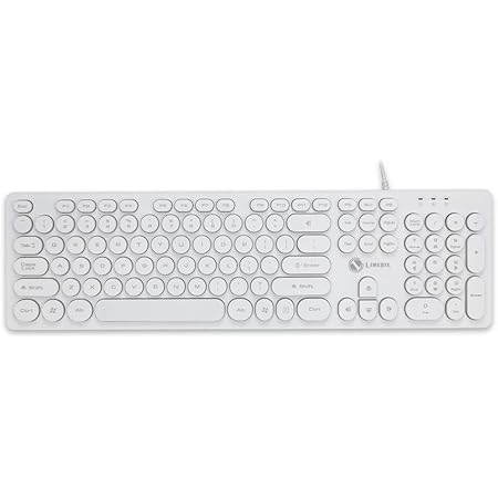 Amazon 有線かわいいキーボード 3キーゾーンとveekiコンパクト有線usbフルサイズキーボードサイレント人間工学に基づいたキーボード スムーズなタイピング Pc Windows 10 8 7 Vista Xp に対応 白 Veeki パソコン用キーボード 通販
