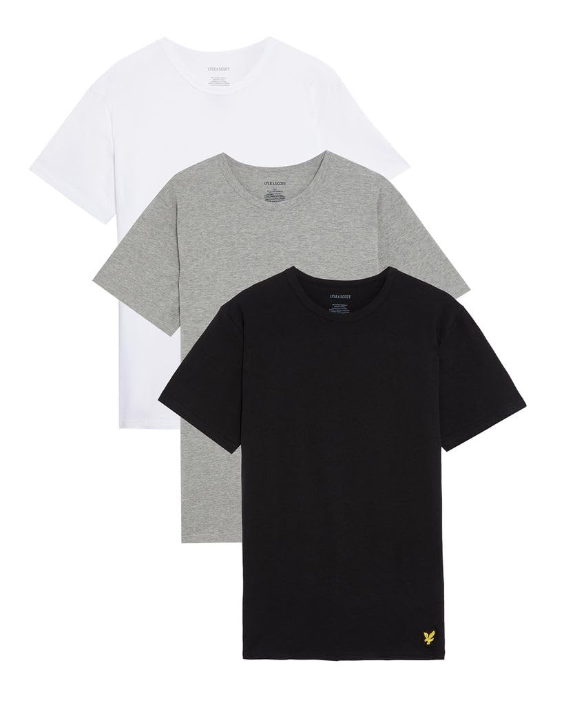 Lyle And Scott Men's Black 3-Pack Lounge T-Shirts  44 Xxl
