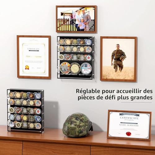 Étagère de présentation pour pièces commémoratives pour ranger 45 jetons - 6