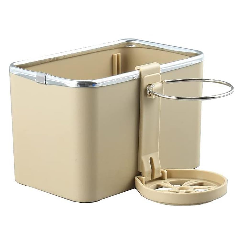 Rebpue Beige Car Armrest Storage Box For Bmw 2Er F22 F23 F45 F46 F87 G42 M2 218I 220I, Centre Console Organiser Case, Side Drinks Bottle Holder, Vehicle Cup Stand,-1 Cup Holder