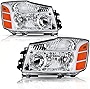BRYGHT Headlight Assembly Compatible with 2004 - 2015 Nissan Titan / 2005 - 2007 Armada Left and Right Side