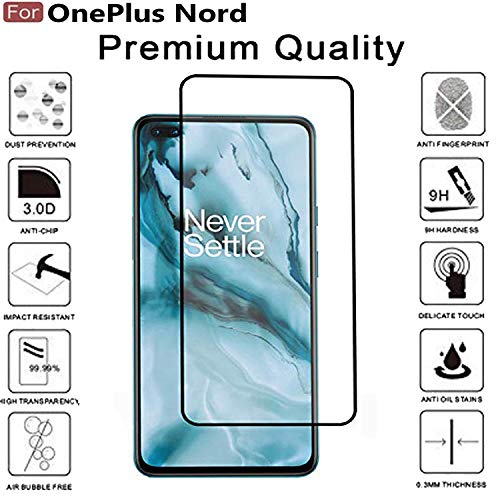 Image of CEDO Tempered Glass for OnePlus Nord | Screen Protector Full HD Quality Tempered Glass Anti-Scratch Edge to Edge Coverage with Easy Installation Kit (Black)