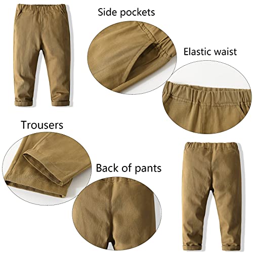 Pinstripe Plaid Suit Set For Boys Dresswear Fake Vest And Pant, Boys Gentleman Suit Brown #TOP3