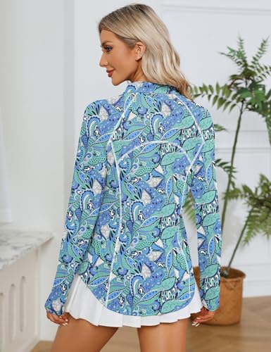 Image of LOMON Women Long Sleeve Shirts Sun Protection 1 /4 Zip Summer Quick Dry Hiking Shirts Quarter Zip Pullover for Women