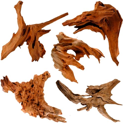 Azil Natürliche Treibholz-Wurzelmischung, 0,9 kg, perfekte Aquarium-Dekoration, ideal für Aquarien, Süßwasser-Aquarien, Terrarien, Aquascaping, Hardscaping, Wasserpflanzen. Treibholz 12,7 - 20,3 cm