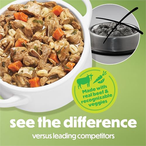 Image of Purina Beneful Dog Food Freshly Prepared Meals Simmered Beef Entree with Carrots, Barley, Wild Rice and Spinach - (Pack of 8) 10 oz. Tubs