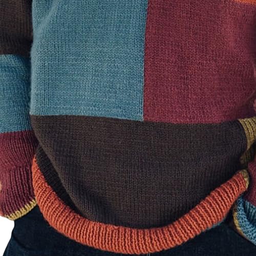 Pull col en V pour homme à manches longues décontracté et coloré