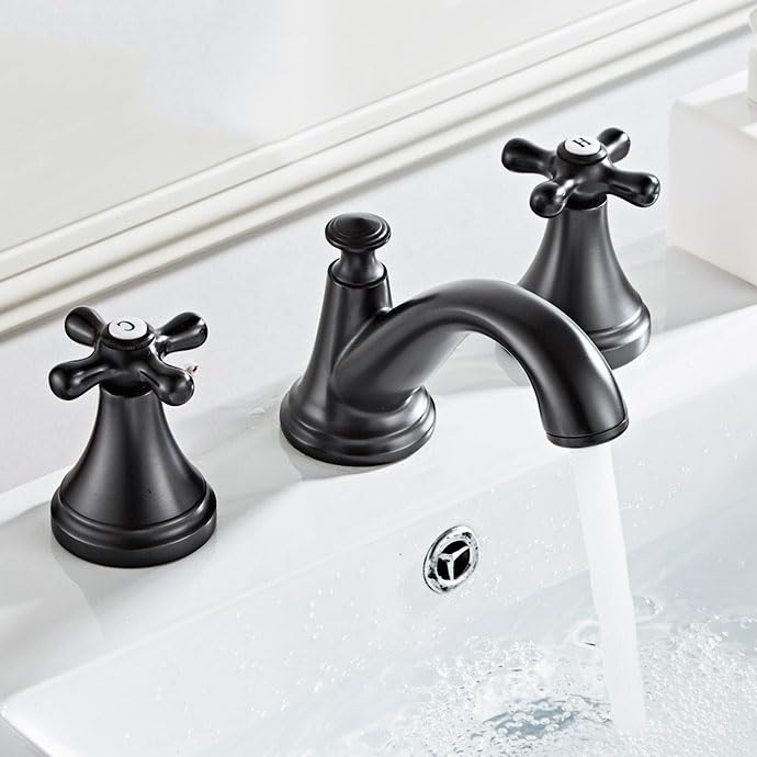 Robinet de lavabo à eau chaude froide 3 trous avec mitigeur double commande LWX