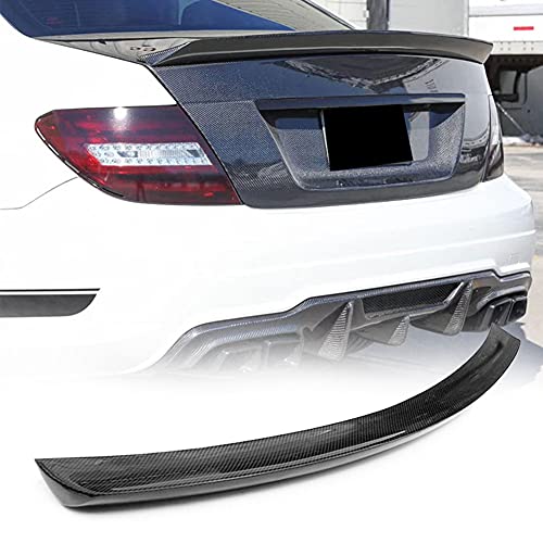 MCARCAR KIT Carbon Fiber Rear Trunk Spoiler Fits for Mercedes Benz C Class W204 C180 C200 C230 C250 C280 C300 C350 C63 AMG Sedan 2007-2014 CF Rear Boot Lid Duckbill Highkick Spoiler Wing Lip