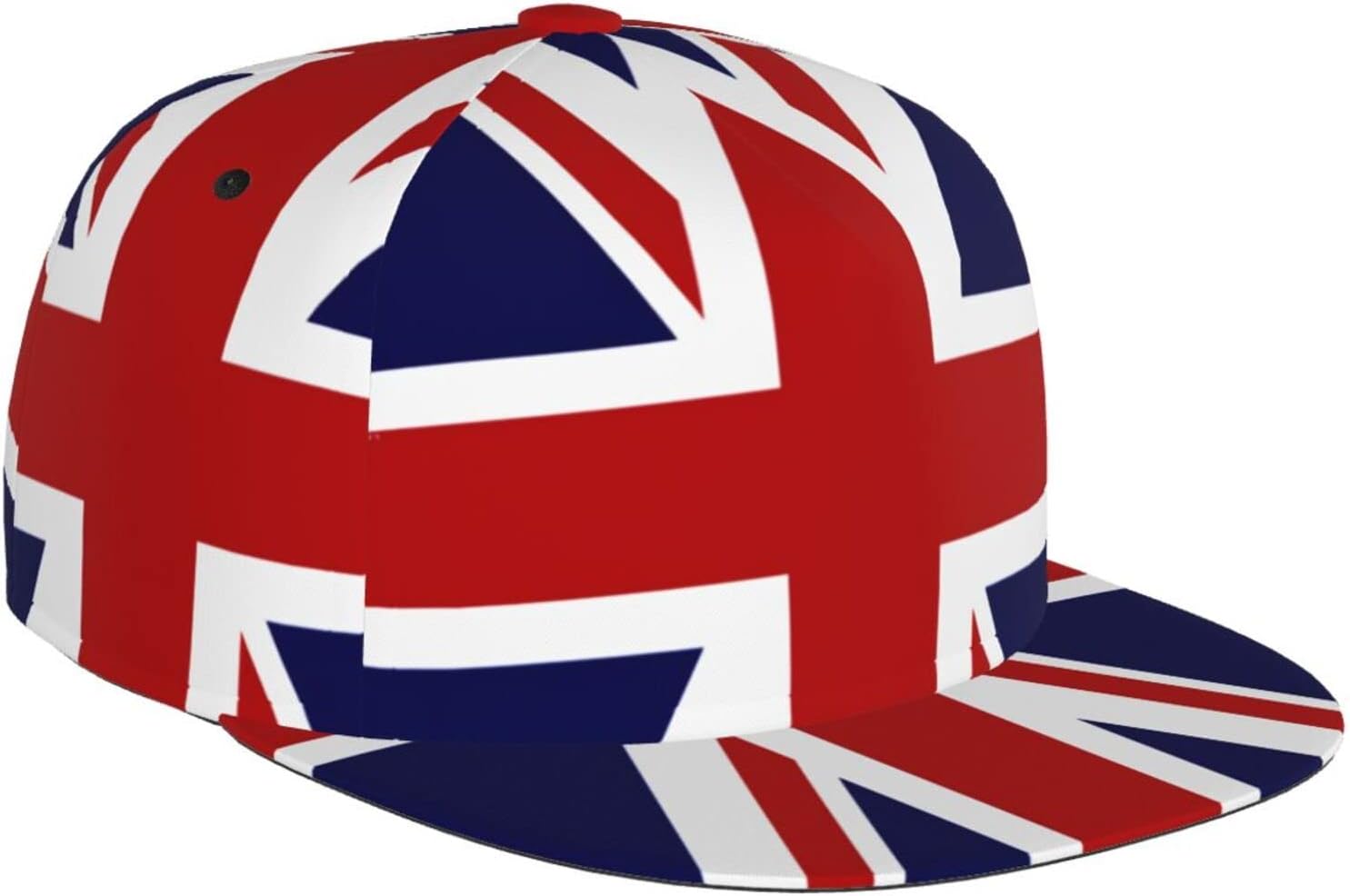 Retro UK British Flag Flat Baseball Hats Snapback Hat Brim Baseball Cap for Women Men Adjustable Hat