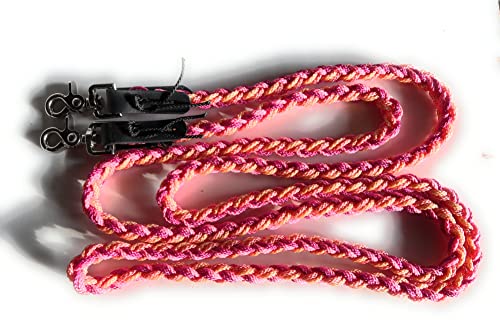Viva Nature Handgemachte Zügel-bunt Pony-Zügel ca 2,50m Flechtzügel Flechtleine Pferd Reiten (Pastellrosa-Pinktöne) Cover
