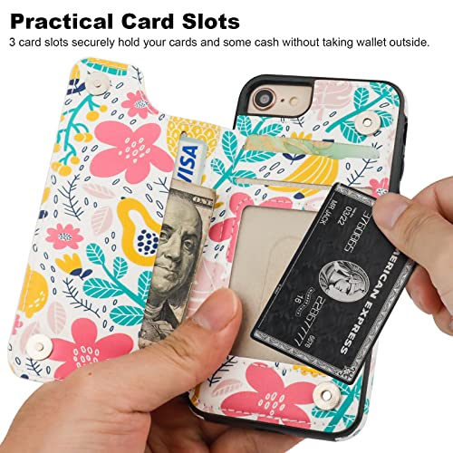 Haopinsh For Iphone Se(2022) Iphone Se(2020) Iphone 7/8 Wallet Case With Card Holder, Summer Fruits Back Flip Folio Pu Leather Kickstand Card Slots,Double Magnetic Clasp Shockproof 4.7" #TOP2