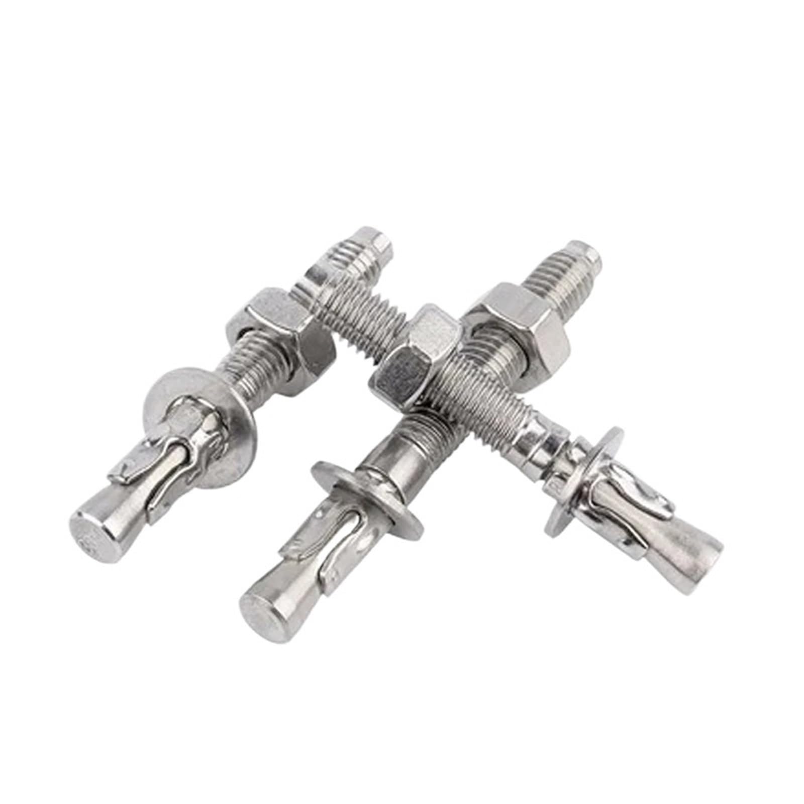 Tornillos De Expansión Para Placas De Yeso Perno de anclaje cuña acero inoxidable 304, tornillo expansión A2, a través M6 M8 M10 M12 M16(M10X80mm 5Pcs)