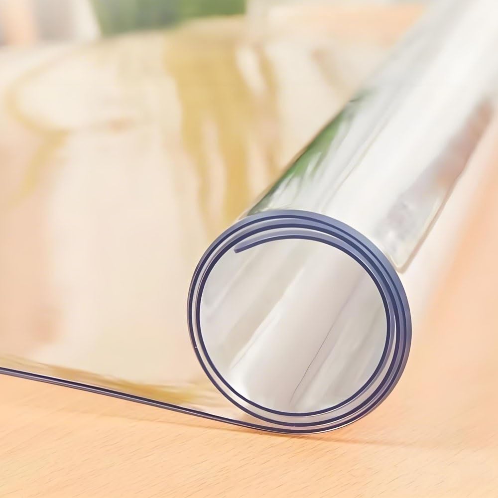 Pellicola PVC Trasparente Impermeabile Tovaglia Trasparente Spessore 2.0 mm Protettiva Trasparente per Scrivanie Facile da Pulire(Smerigliato,130x230 cm)