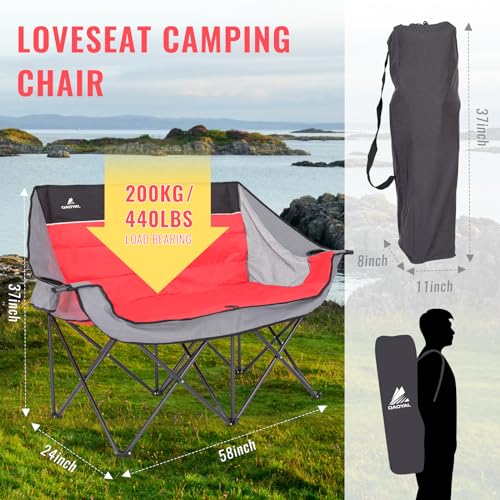 Lightweight Oversized Camping Loveseat Chair for Adults