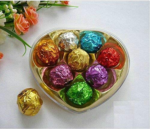 Royals 200pc Assorted Colour Foil Wrappers for Chocolate, 8 x 9 cm, (Plain/Printed) Chocolate Paper Chocolate Wrapping foil - Image 3 thumbnail
