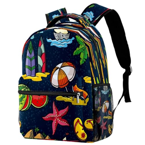 Sac de plage d'été coloré avec motifs surf et pastèque pour des vacances réussies