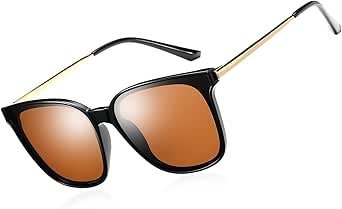 DUCO Retro Round Sunglasses for Women Vintage Polarized Woman Shades Lightweight PC Frame UV400 Protection Sun Glasses W016