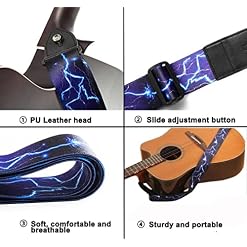 Basicon Sangle de guitare réglable avec extrémités en cuir et boutons pour guitare électrique, guitare acoustique et basse - Les Beatles, Paul McCartney, John Lennon, RIngo Starr, George Harrison Basicon Sangle de guitare réglable avec extrémités en cuir et boutons pour guitare électrique, guitare acoustique et basse – Image 5