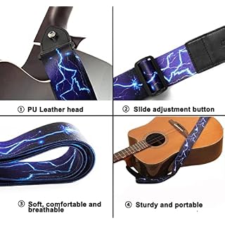 Basicon Sangle de guitare réglable avec extrémités en cuir et boutons pour guitare électrique, guitare acoustique et basse - Les Beatles, Paul McCartney, John Lennon, RIngo Starr, George Harrison Basicon Sangle de guitare réglable avec extrémités en cuir et boutons pour guitare électrique, guitare acoustique et basse – Image 5
