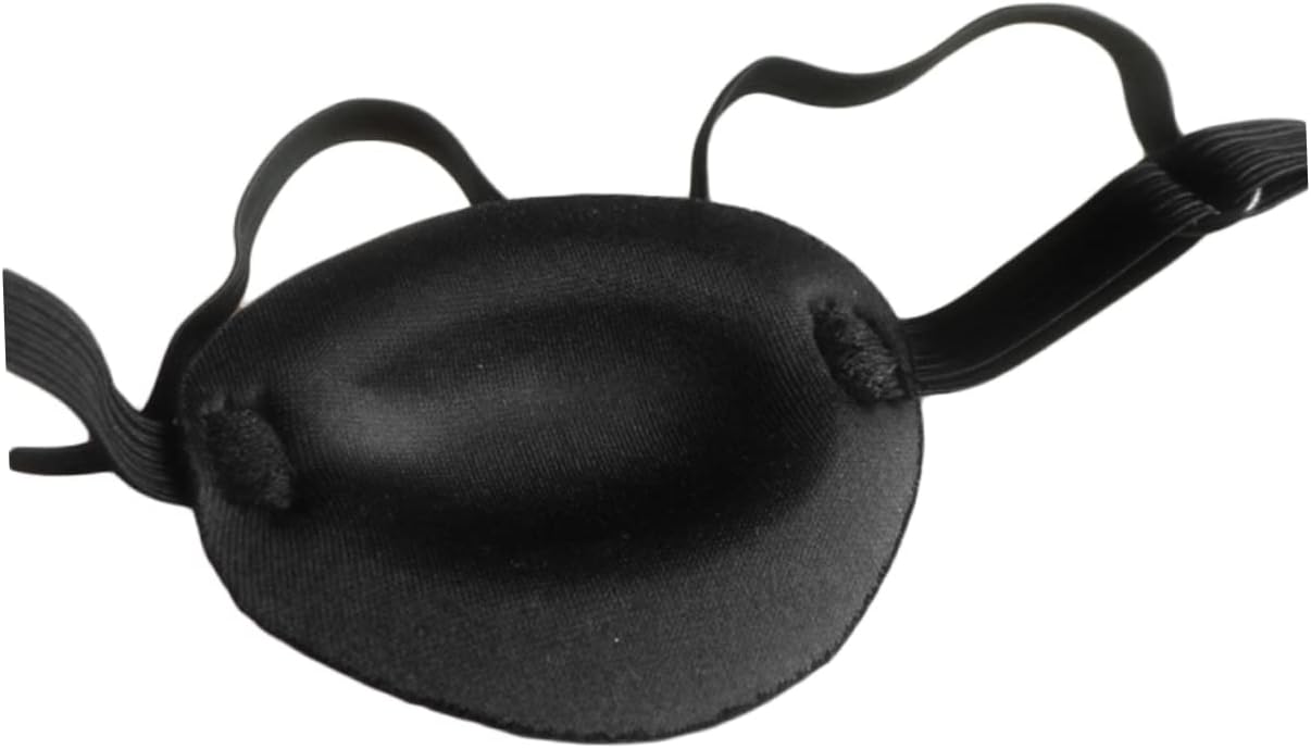 FRCOLOR 2Pcs Black High Elastic Sponge Eye Patch Cover for Adults Lazy Eye Amblyopia Treatment Eye Mask for Cosplay Pirate Costume and Sunlight Blockage