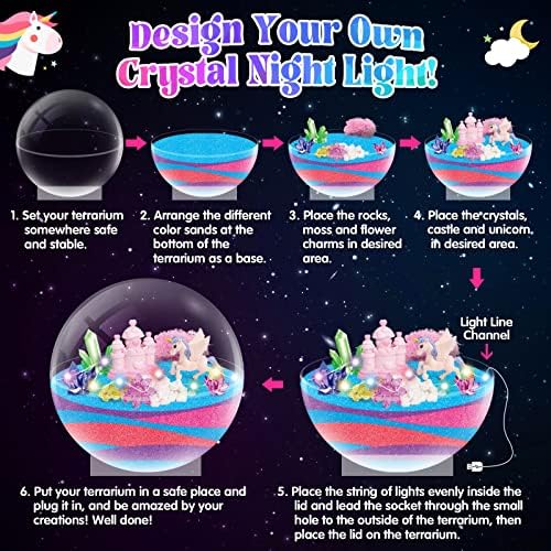 DIY Unicorn and Dinosaur Night Light Art and Craft Kits for Girls Boys, Crystal Growing Science Kit STEM Toys - Creative Gifts for Kids Bedroom Decoration 3 51XPDUcAw8L. AC