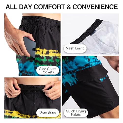 Image of Kanu Surf Men's Big Viper Extended Size Stripe Swim Trunk