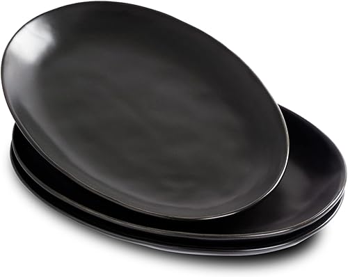 Platos de porcelana para servir, bandejas grandes de 12 pulgadas, platos ovalados para aperitivos de postre, carne/entretenimiento/fiesta, juego de