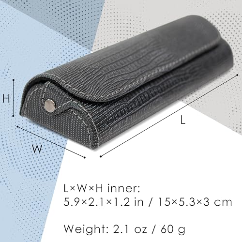 Image of Orsus Reading Glasses Hard Case, Premium PU Leather Horizontal Eyeglass Holder with Magnetic Closure for Women and Men