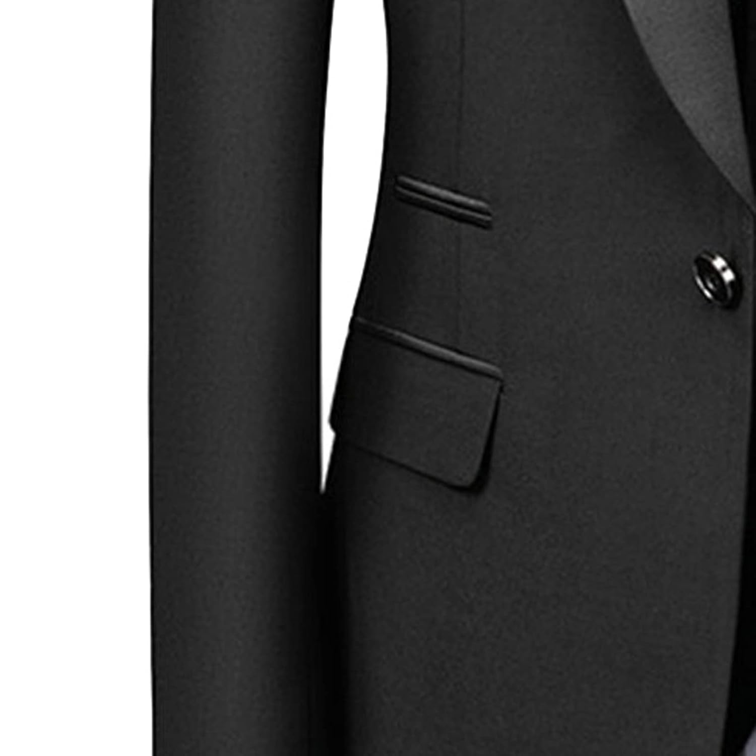 Maiyifu-GJ Men's Slim Fit 3 Piece Suit Single Breasted Jacket Blazer Vest Pants Set Wedding Prom Shawl Lapel Tuxedo Suits (Black,5X-Large)