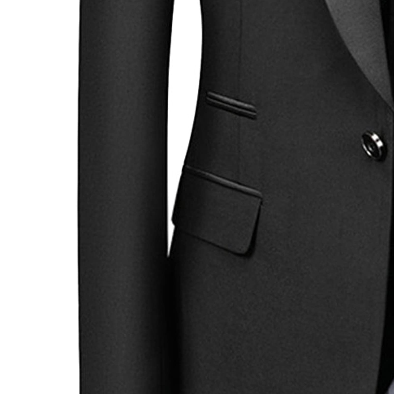 Men's Slim Fit 3 Piece Suit Single Breasted Jacket Blazer Vest Pants Set Wedding Prom Shawl Lapel Tuxedo Suits (Black,Small) 1