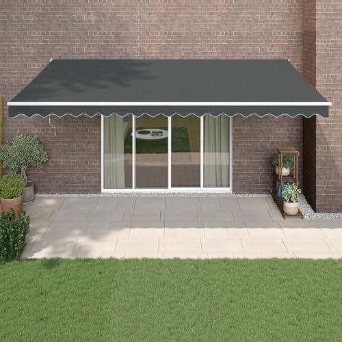 Toldo retráctil Aluminio y Tela Gris Antracita 5x3 m, Xichuzi Toldo Balcon, Toldos Exterior Terraza, Toldos para Ventanas3154440