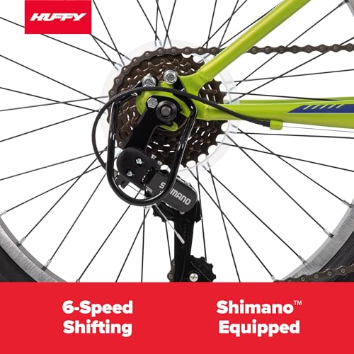 Huffy Stone Mountain Hardtail Mountain Bike for Boys/Girls/Men/Women, 20"/24"/26" Sizes, 6 or 21 Speed Shimano Twist Shifting, Front or Dual Suspension, Comfort Saddle, Sleek Colors