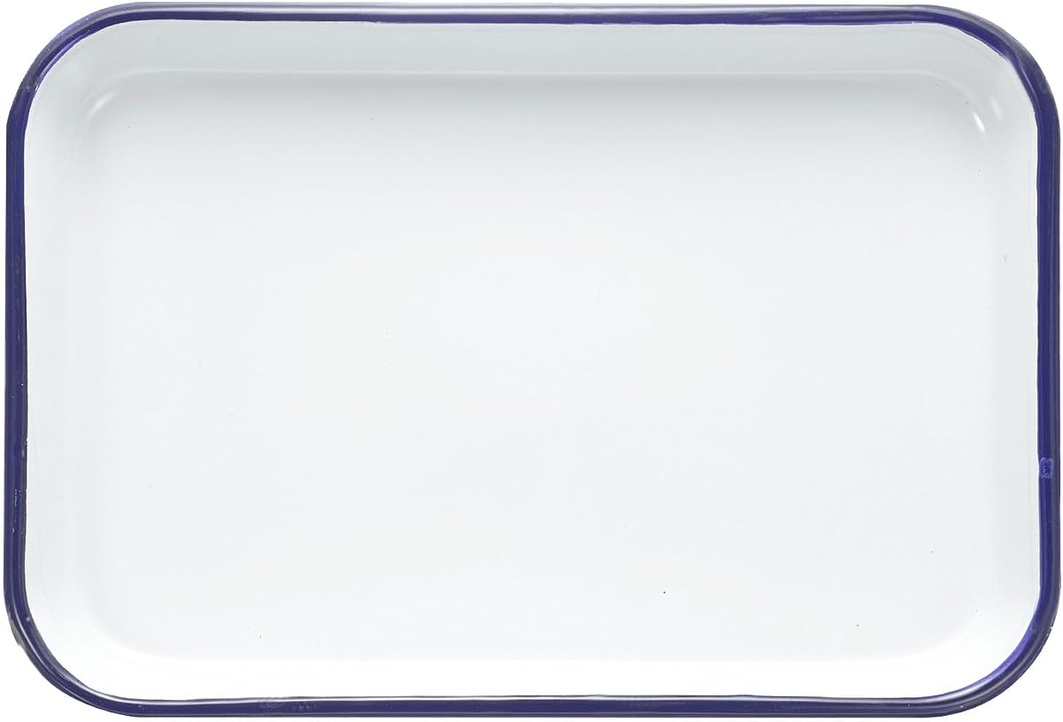 HARFINGTON Butcher Tray Palette 12" x 8" (30cm x 20cm) Metal Triple Enamel Coated Rectangular Tray Holder Artist Painter Painting Tool for Art Paint Acrylic Watercolor Mixing