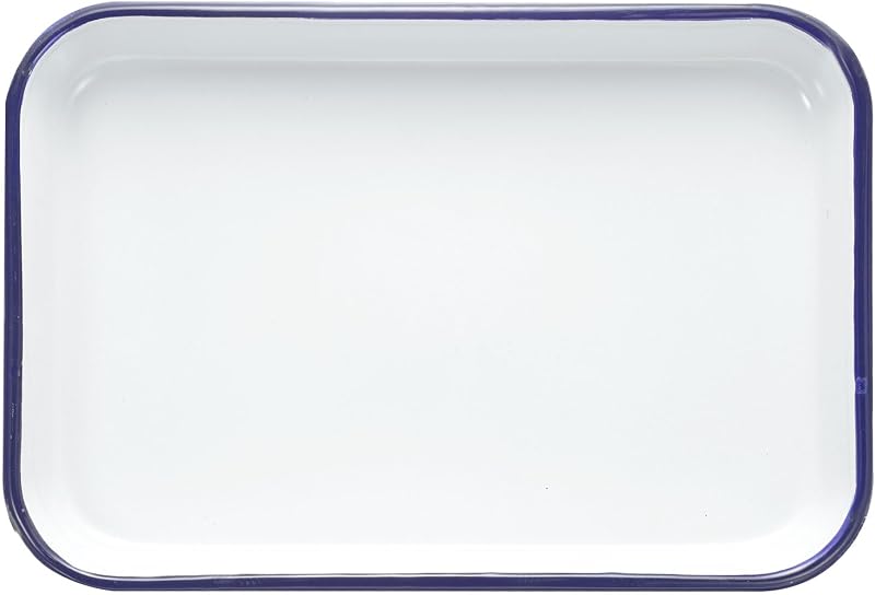 HARFINGTON Butcher Tray Palette 12" x 8" (30cm x 20cm) Metal Triple Enamel Coated Rectangular Tray Holder Artist Painter Painting Tool for Art Paint Acrylic Watercolor Mixing