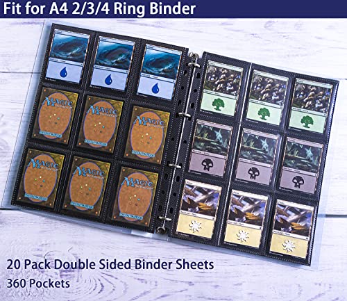 Zofly Z-B-20 Pack 360 Pockets Black Trading Card Sleeves Binder Sheets thumb #4