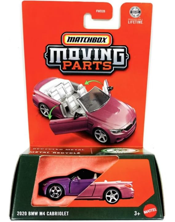 Matchbox BMW M4 Cabriolet 2020 1:64 escala rosa miniatura 1