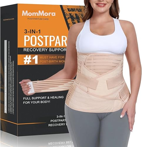 Image of 3-IN-1 Post Maternity or postpartum belt after delivery /c -section belt postpartum after Delivery Adjustable, Beige,One Size