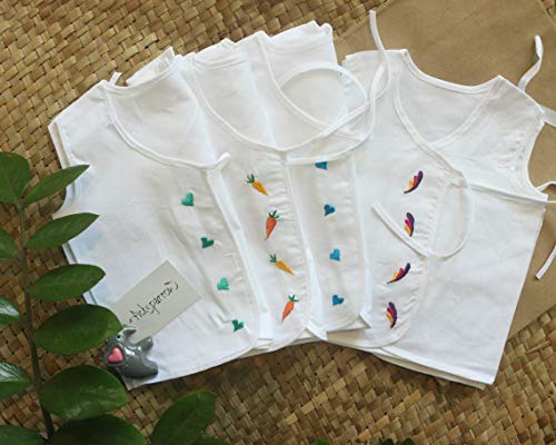 PICKSPARROW-Pure-Cotton-Embroidered-Newborn-Baby-ClothesJhablasVests-0-1-Month-Pack-of-4