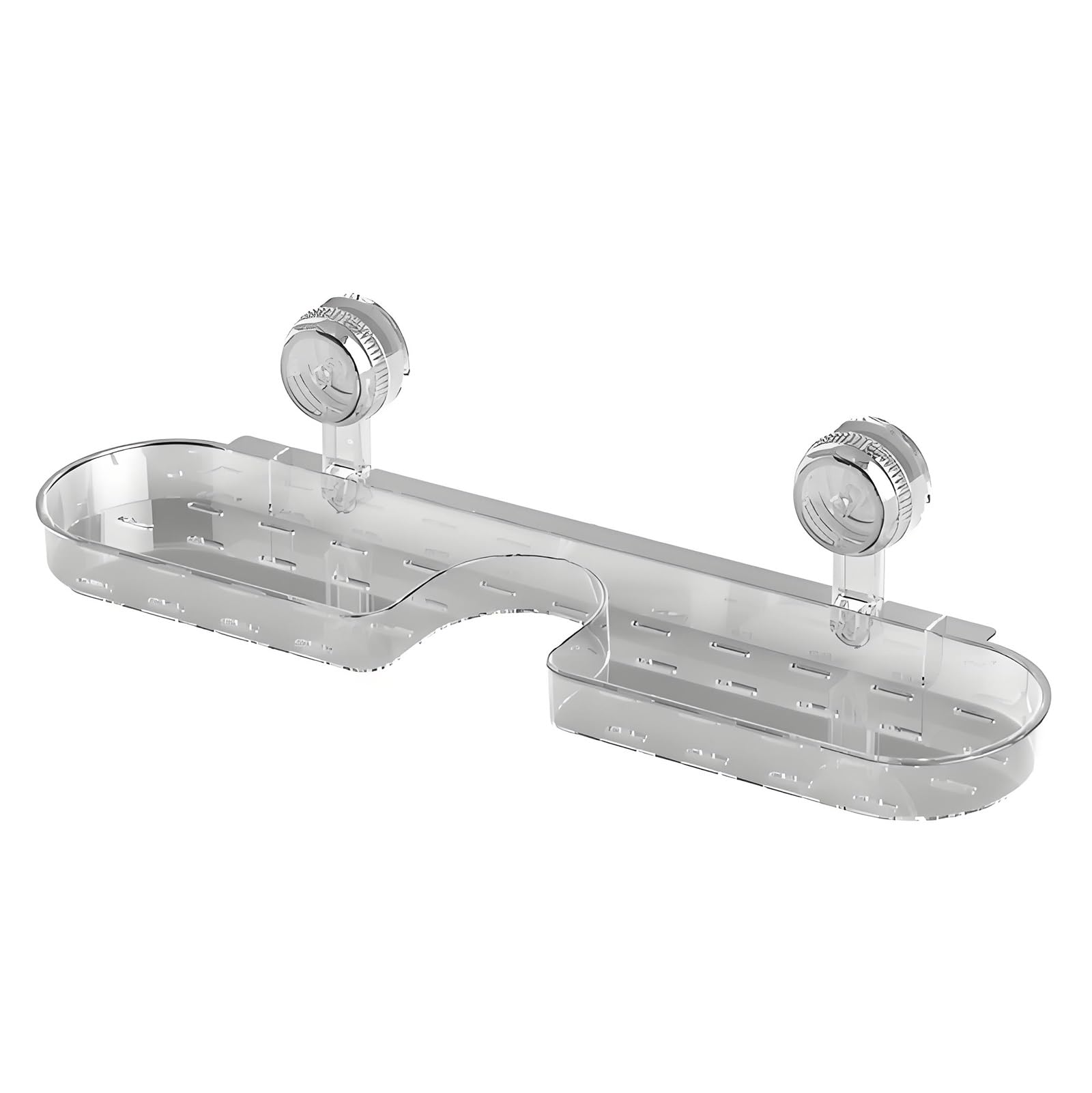 Waschbeckenablage Ohne Bohren, Saugnapf-Ablage für Hinter Das Waschbecken, Wasserfest und Langlebig, mit Drainage-Design(Clear)