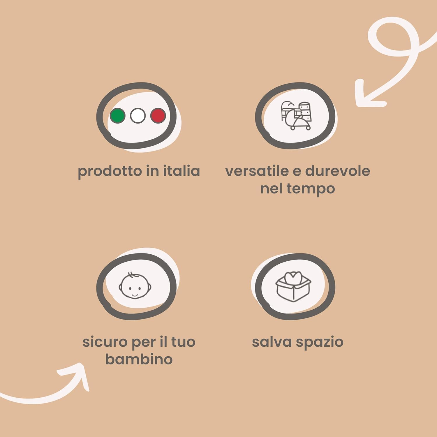 PALLA PALLINA Materassino Fasciatoio Per Cassettiera Con Sponde AntiCaduta 80X9X48 Cm Materasso Fasciatoio Neonato 100% PVC Impermeabile Lavabile PRODOTTO IN ITALIA (STELLINA TORTORA)