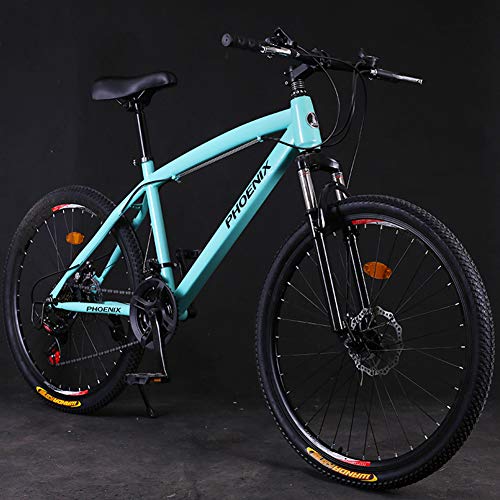MEVZHH Bicicleta de Montaña de Cola Dura 24 Pulgadas para Mujeres Adultasnsión Delantera de la Bicicleta de Montaña de Niñas Y Frenos de Disco Mecánicos, Mde Acero de Alto Carbono Y Asiento Ajustable/