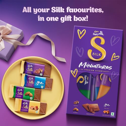 Image of Cadbury Dairy Milk Silk Miniatures Premium Assorted Chocolate Gift pack, 240 g