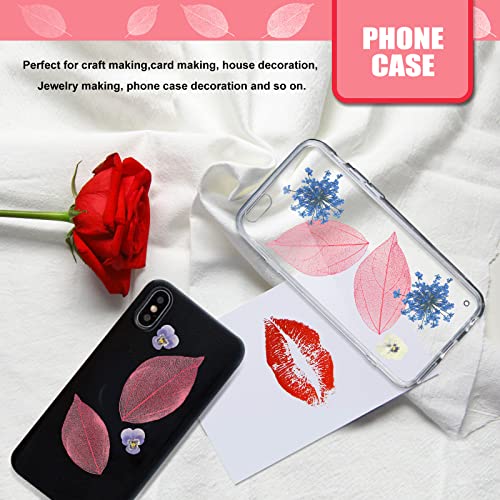 Hojas Esqueletos Secas Rosadas para Resina 42 piezas miniatura 4