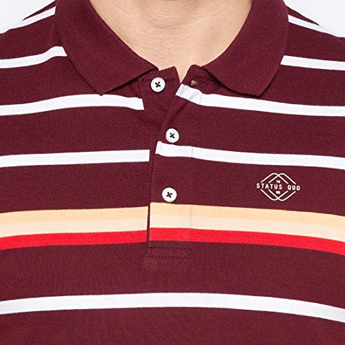 Image of Status Quo Men's Striped Regular Fit T-Shirt