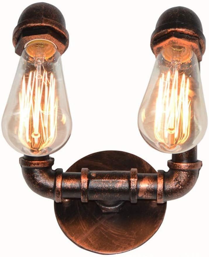 Lámpara de Pared con tubería de Agua, Retro Industrial, con Soporte, rústico ameno, pequeña lámpara de Pared, decoración nostálgica, candelabro.