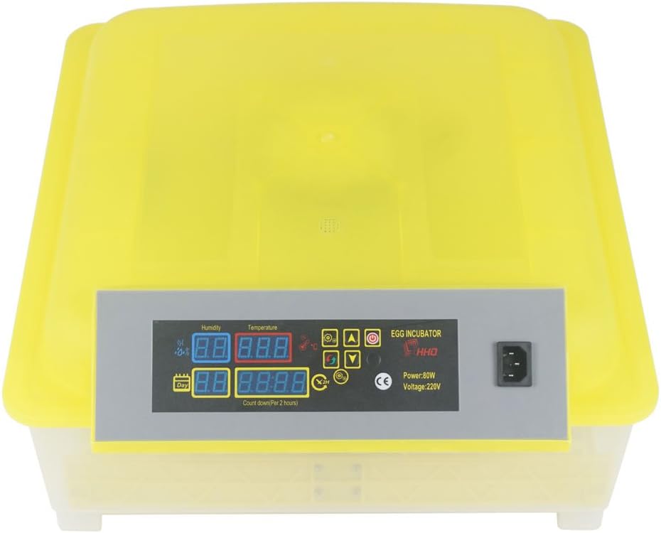 NewMultis 48-Egg Practical Fully Automatic Poultry Incubator (US Standard) Yellow & Transparent