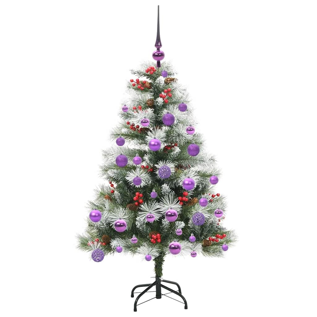 Árbol de Navidad artificial verde y blanco, 120 cm