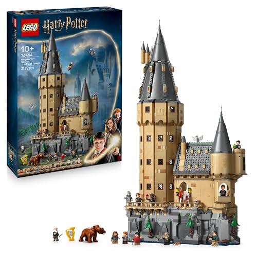 Harry Potter Castello di Hogwarts: Torre della Grande Scalinata Principale - Giocattolo con Stanze Modulari (Chiavi Alate e Scacchi dei Maghi) con 12 Personaggi - Regalo per Bambini da 10+ 76454